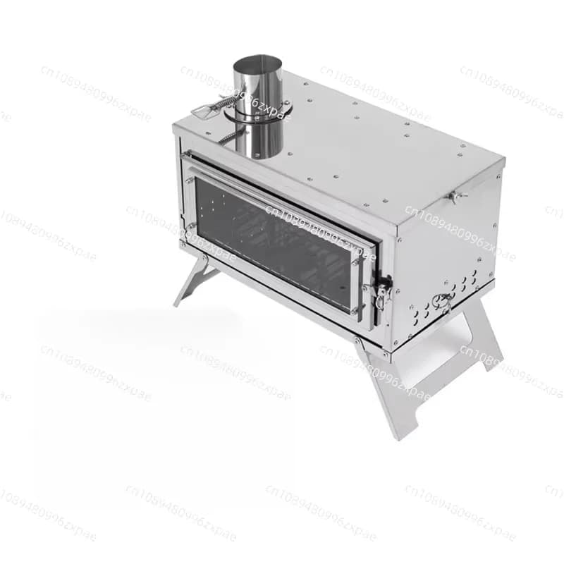 Accessori da campeggio per griglia per barbecue con stufa a legna da campeggio portatile all'aperto con camino staccabile