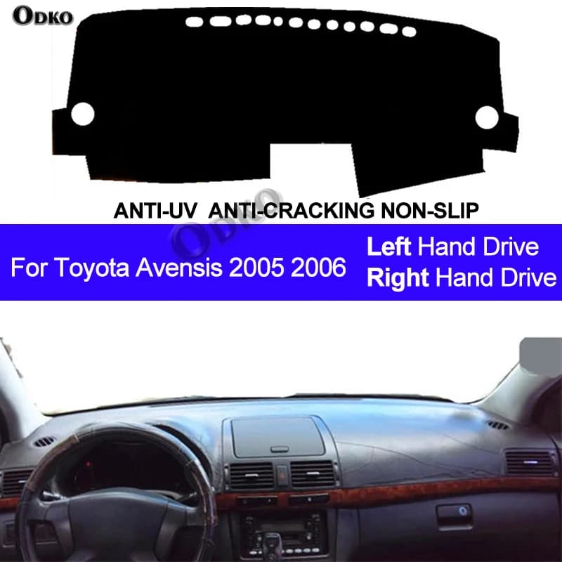 Auto Auto Cruscotto Copertura Dash Zerbino Cruscotto Pad Tappeto Dash Zerbino Anti-Uv Tappetini Per Toyota Avensis 2005 2006 LHD RHD Car Styling