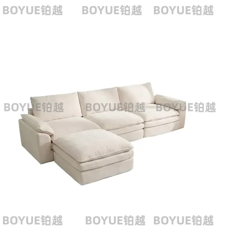 Modular Block Sofa Deep Seat Cloud Couch Breathable Fabric Chaise Lounge Washable Sectional for Living Room Family