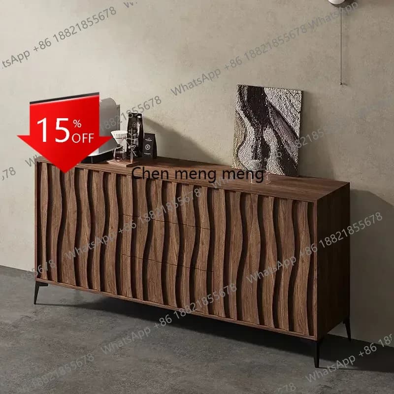 Credenza M78 per Soggiorno, Mobile Buffet con Gambe in Legno Massello, Armadio da Cucina con 2 Ante e 3 Ripiani