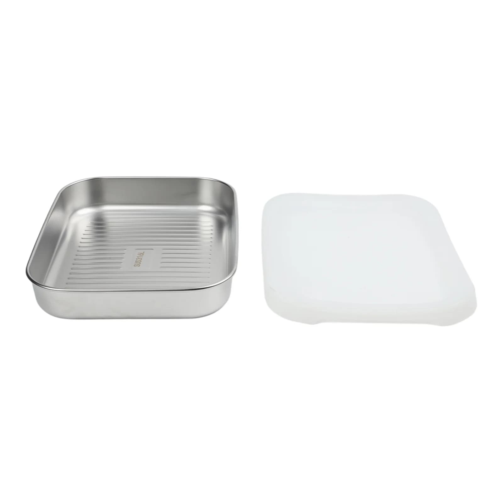 316 Stainless Steel Food Storage Container Square Fresh Keeping Box With Silicone Lid For Kitchen Meal Prep Organization