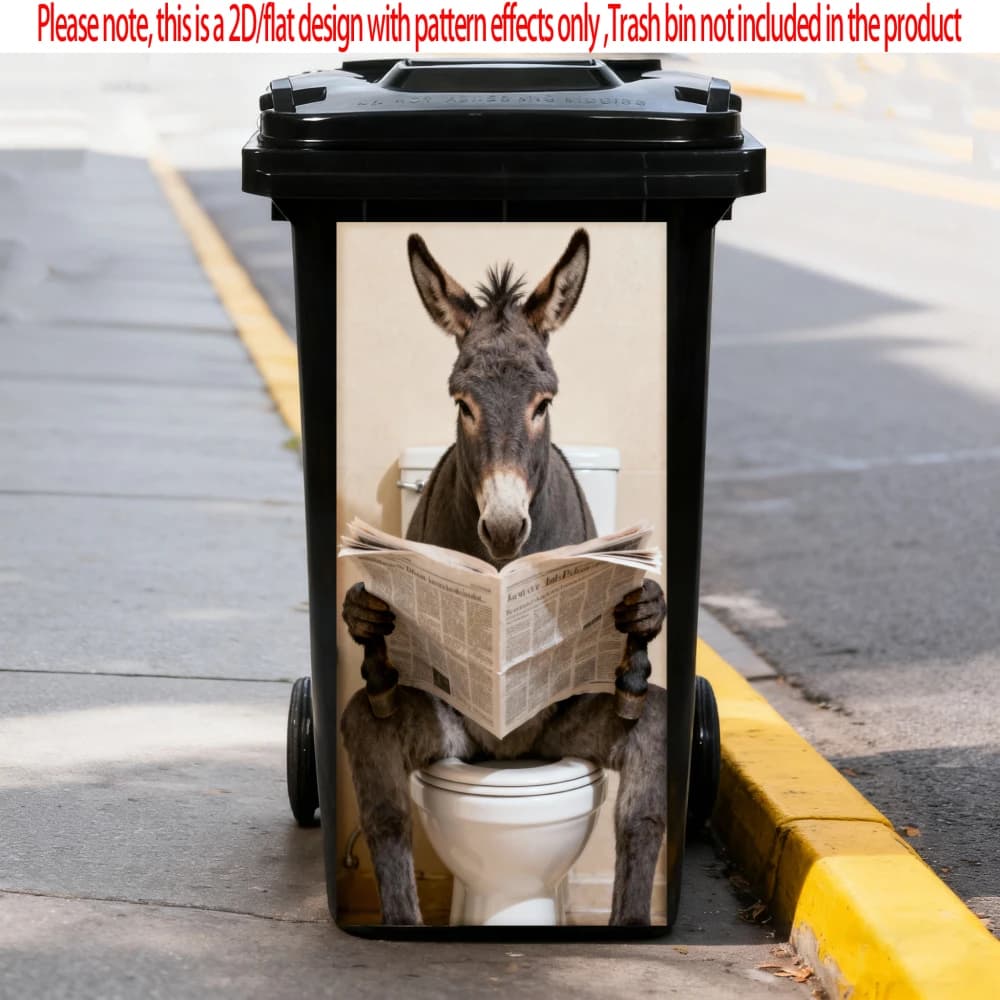 Divertente asino toilette giornale pattumiera adesivo bidone adesivi carta da parati autoadesiva impermeabile decorazione della cucina di arte della parete di casa