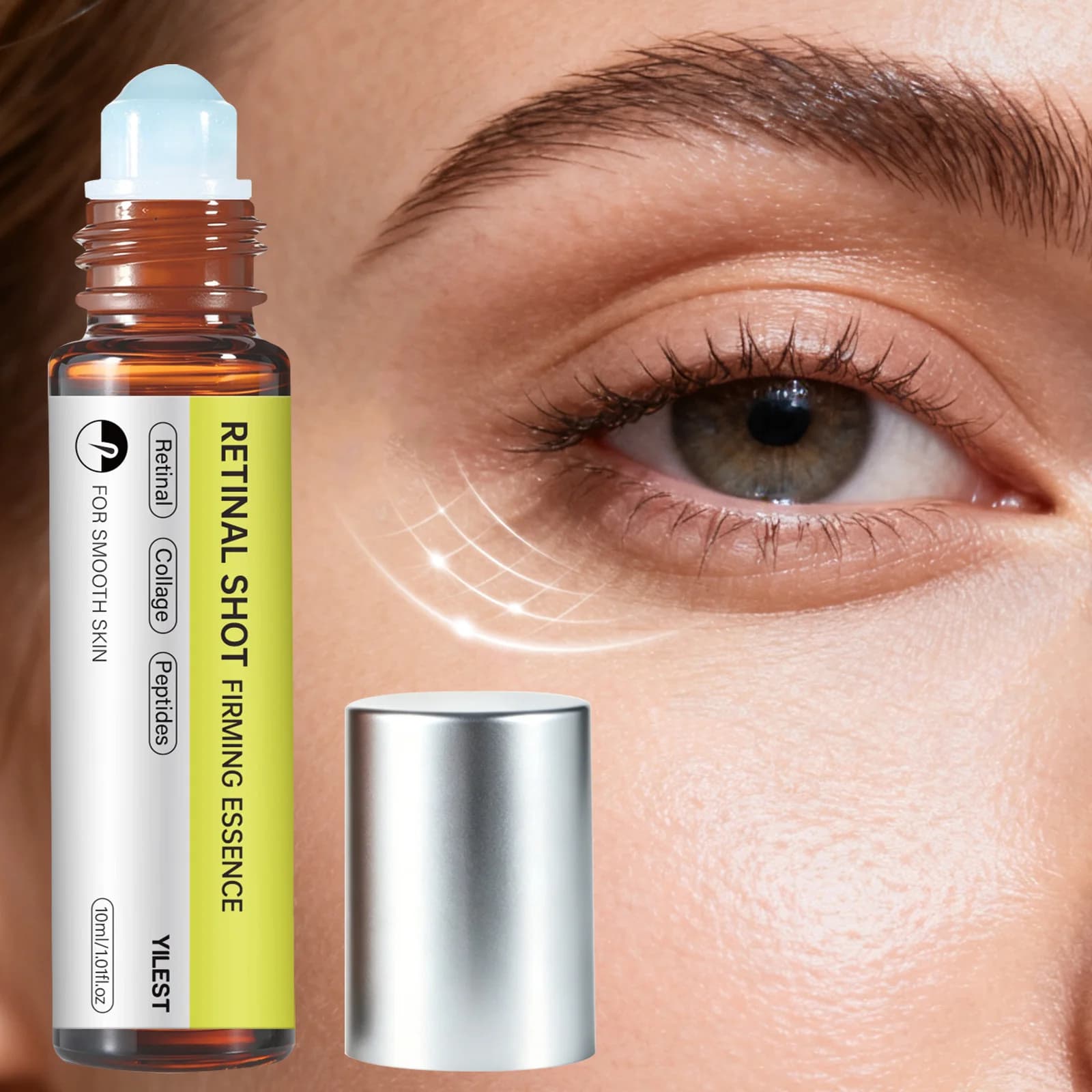Roll-On Retinal Firming Eye Essence with Collagen Peptides Centella Hydrating Improve Fine Lines Dark Circles Puffy Dry Eye Skin