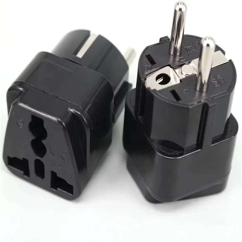 US to EU Travel Plug Adapter, AC Power Outlet Converter for Europe UK Australia, 2 Prong Type C International Wall Socket Adapto