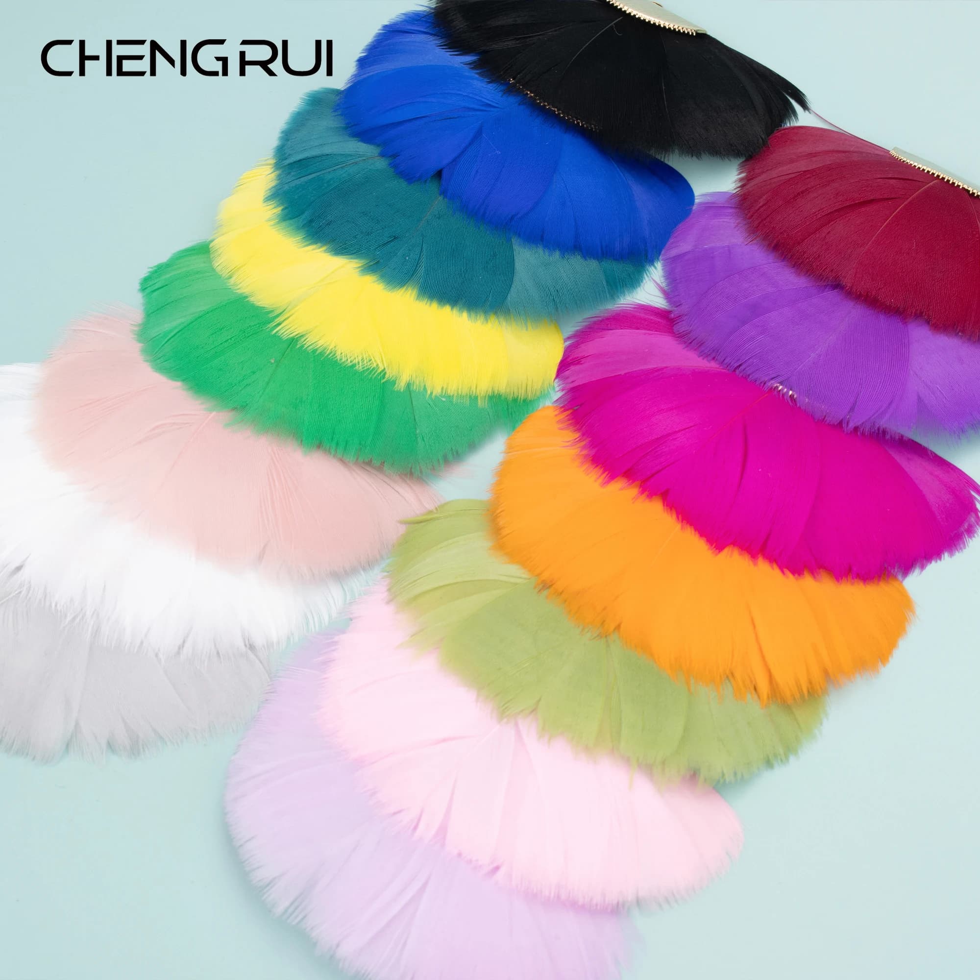 CHENGRUI L243, accessori per gioielli, piuma naturale, rame, fatto a mano, creazione di gioielli, nappa di piume, pendenti fai da te, 2 pz/borsa
