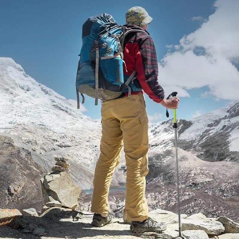 Folding Trekking Sticks Aluminum Alloy Folding Trekking Sticks Outdoor Adventure Equipment Walking Stick with Balance Support