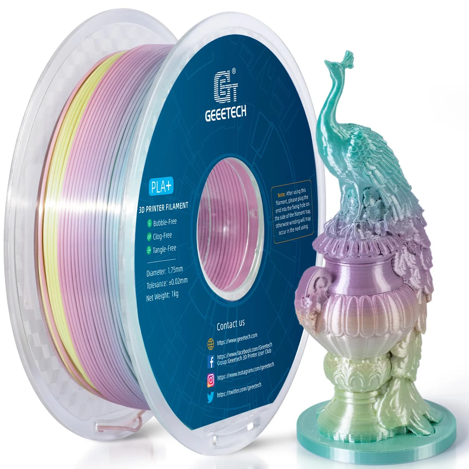 GEEETECH 3d Silk PLA Filament 1kg1.75mm Wire Spool for 3D printer material, safety, vacuum packaging, special color, bubble free