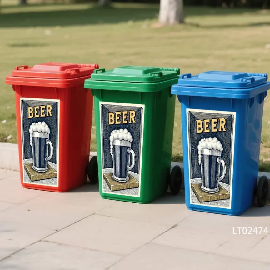 Adesivi per pattumiera di birra Decalcomanie dell'Oktoberfest dipinte a mano per barile, poster per feste, arte della parete del pub, decorazioni autoadesive impermeabili