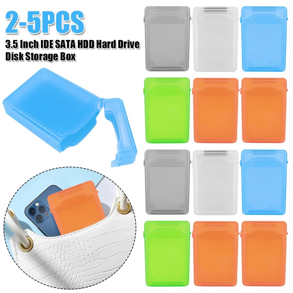 Custodia Protettiva Antiurto in Plastica per Disco Rigido Esterno da 3.5 Pollici IDE SATA HDD, Multicolore