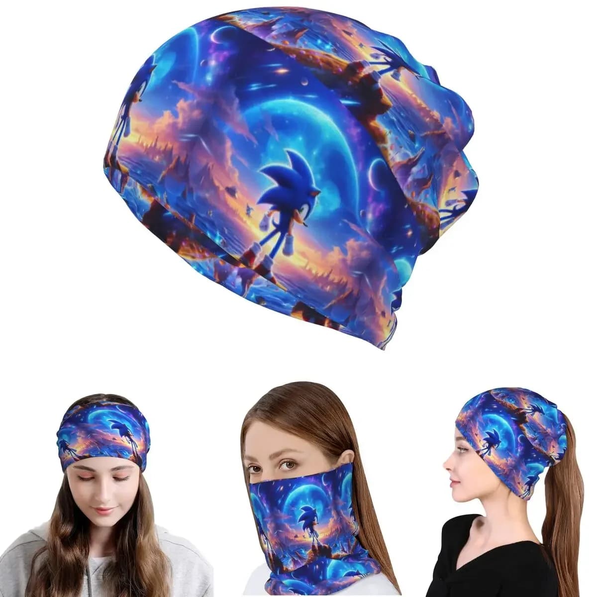 Shadow The Hedgehog Bandana Neck Cover Mask Scarf Warm Face Mask Beanies Hat Unisex Adult Winter