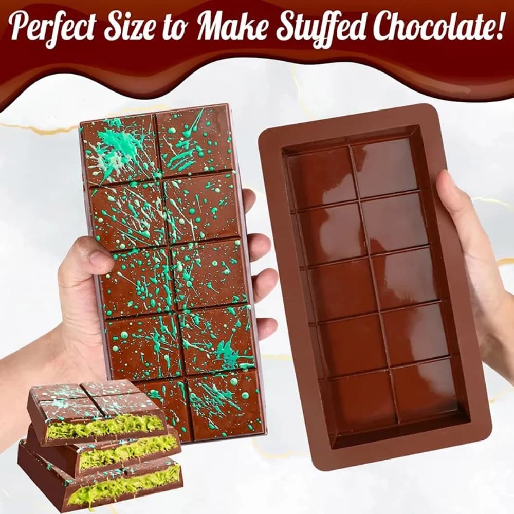 Stampi in Silicone per Barrette di Cioccolato, Rettangolari, Facili da Sfogliare, Durevoli, per Proteine ed Energia, Regalo Fatto a Mano