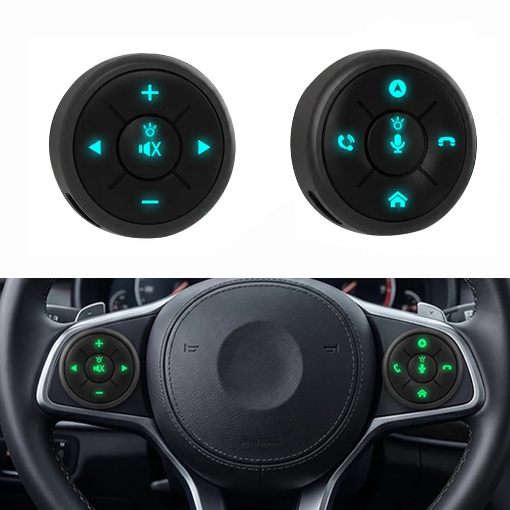 10 Keys Wireless Bluetooth-compatible Car Steering Wheel Remote Control GPS Smart Button Key Volume Controller Phone Handsfree