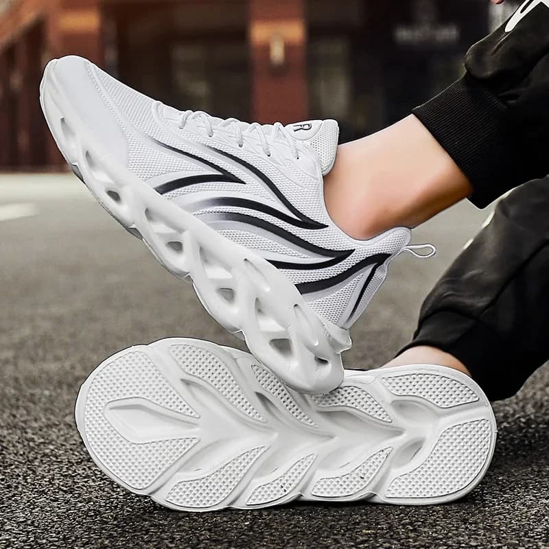 Scarpe da corsa Flame Blade da uomo, sneakers sportive in mesh traspirante, scarpe sportive antiscivolo con assorbimento degli urti, scarpe da ginnastica alla moda