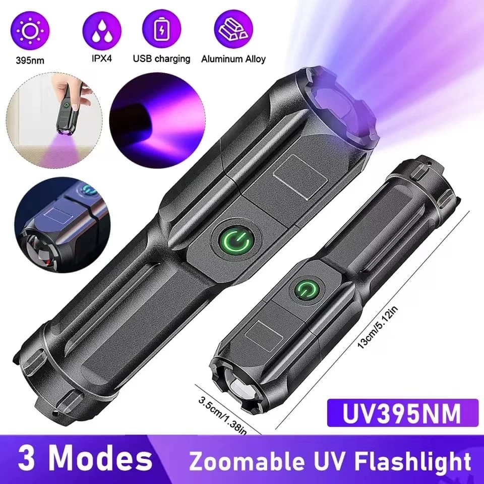Mini luce viola Torcia a LED molto forte Torce ricaricabili ad alta potenza Torcia ultra potente con torcia di ricarica