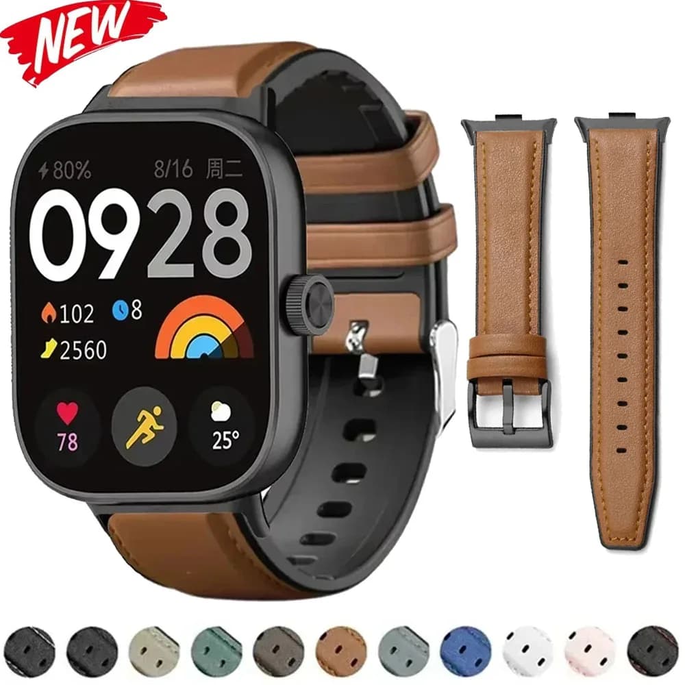 Leather Bracelet for Redmi Watch 4/5 Wrist Strap for Xiaomi Mi band 8/9pro watchband Smart Watch Sport Strap Accessoery