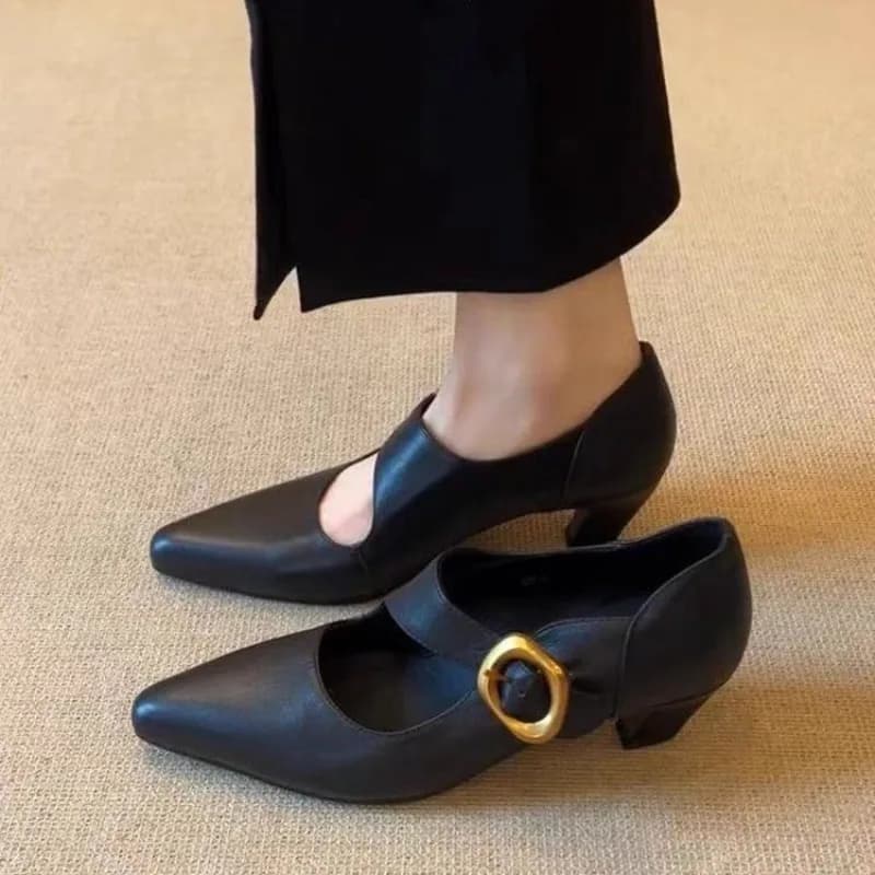 Scarpe con Tacco Alto da Donna, Eleganti Scarpe in Pelle a Punta, Calzature Eleganti per Banchetti e Feste, Zapatos Mujer
