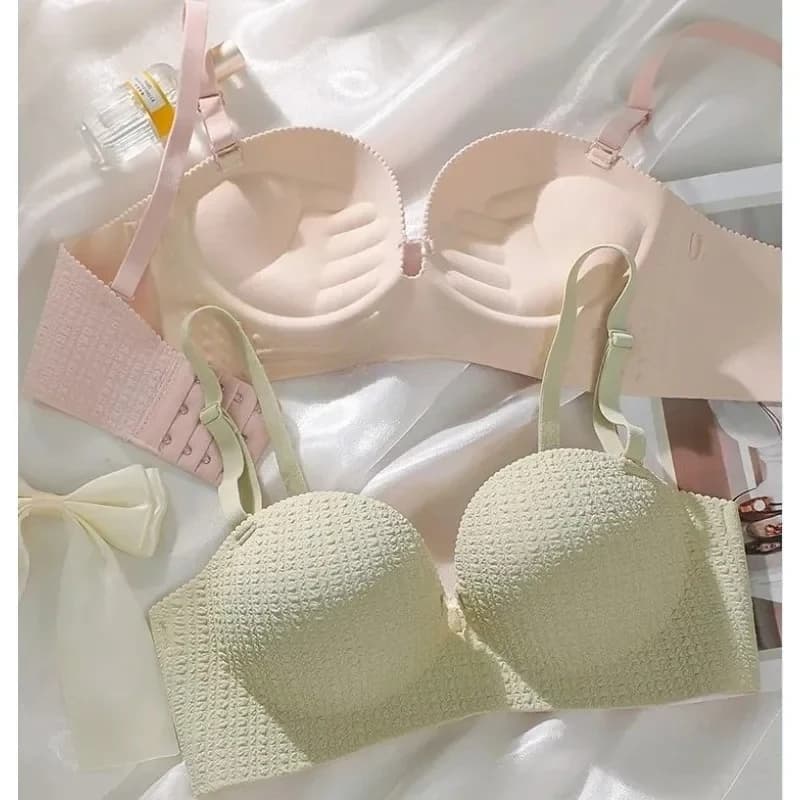 Reggiseni senza cuciture per donna Intimo invisibile Reggiseno push up Coppa 3/4 Bralette Reggiseno comfort carino Senza ferretto Semplice lingerie sexy