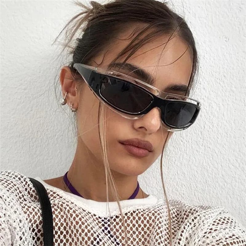 Occhiali da sole Cat Eye stile punk, occhiali da sole alla moda per donna, occhiali da sole con un tocco futuristico, occhiali da sole di tendenza per uomo e donna.