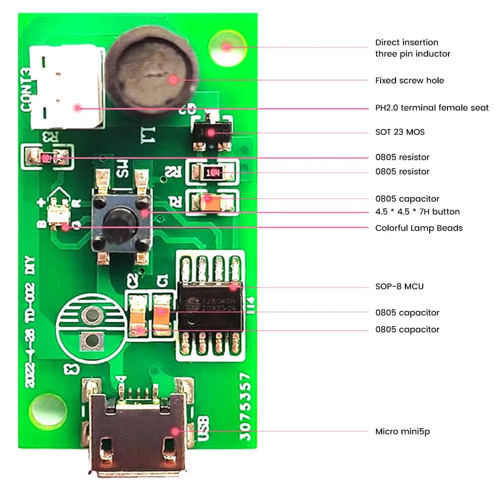 DC3-12V USB Mini umidificatore kit fai da te Mist Maker e Driver Circuit Board Fogger atomizzazione Film atomizzatore foglio Mini oscillante