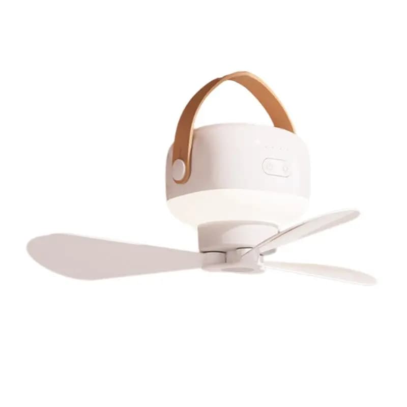 Ventilatore da Soffitto Portatile L65A con LED Ricaricabile 7200mAh, Telecomando, per Casa, Esterni, Campeggio, Tenda, con Luce