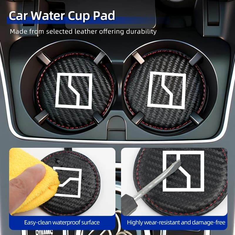 Automotive Upholstery Leather edged water cup pad For Zeekr X 001 009 2022 2023 2024 EV 2021-2023 Krypton