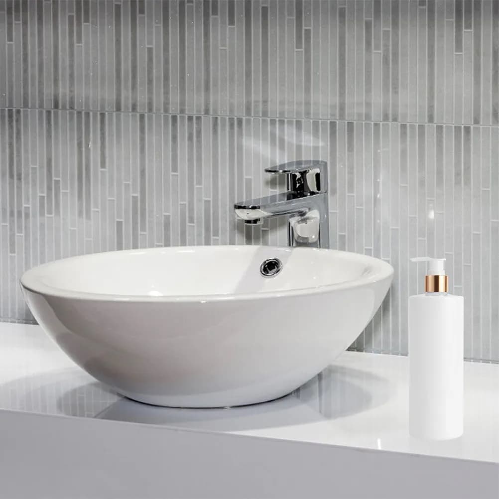 2 flaconi con pompa per lozione, dispenser vuoto per shampoo, sapone per le mani, detergente per il corpo, bottiglia ricaricabile per liquidi, 500 ml, testa bianca trasparente