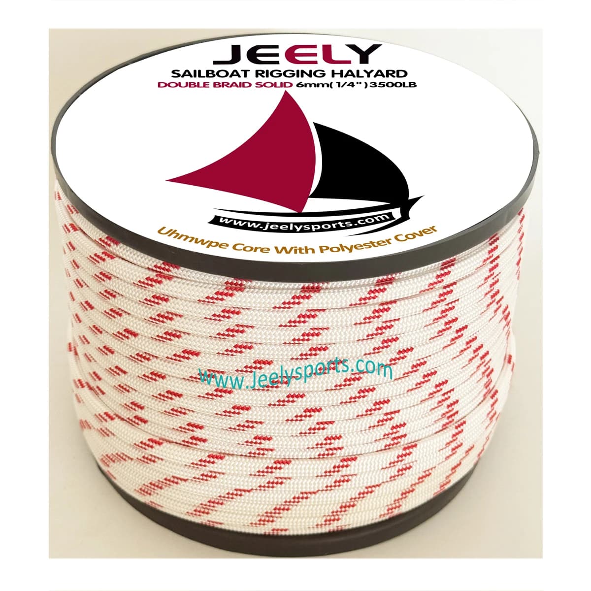 20 m UHMWPE core / 6 mm roll 3500 pounds with polyester sailboat rope