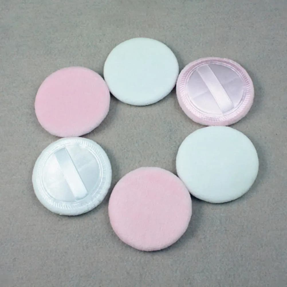 10 Pezzi Spugnette per Fondotinta Delicate e Sicure per la Pelle con Manico in Rayon per l'Applicazione di Polvere Libera
