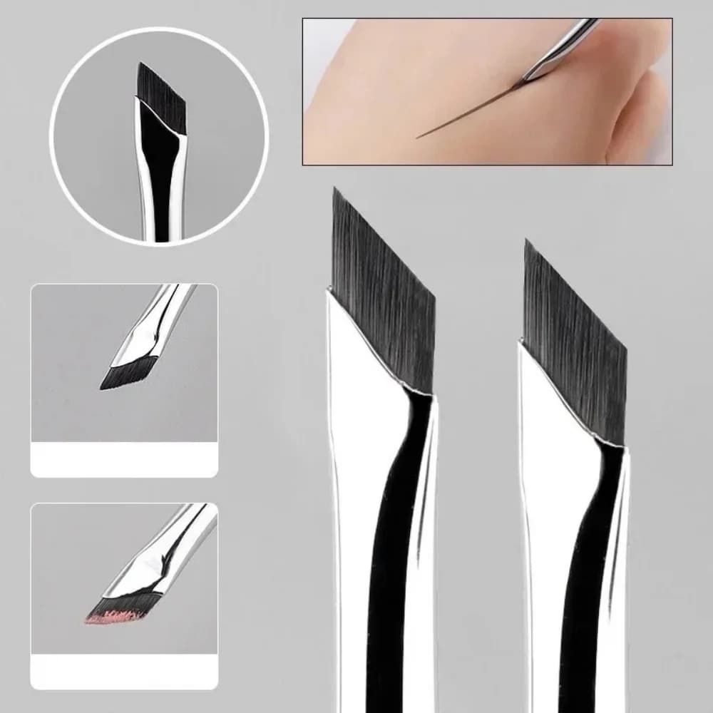 Ultra Thin Angled Eye Liner Brush Eyeshadow Blade Brush Diagonal Eyebrow Brushes Undereyelid To Sleeping Silkworm Makeup Tools