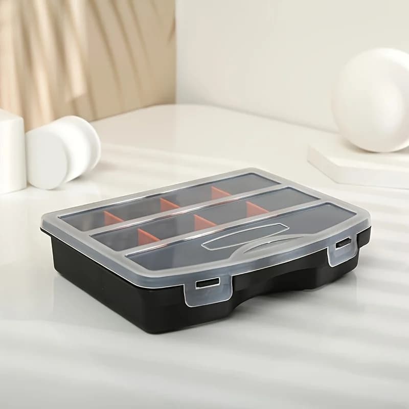 Plastic Tool Holder Case for Multi-grid Hardware Organizer Container with adjustable compartment for screws, nuts, beads, fishing bait
