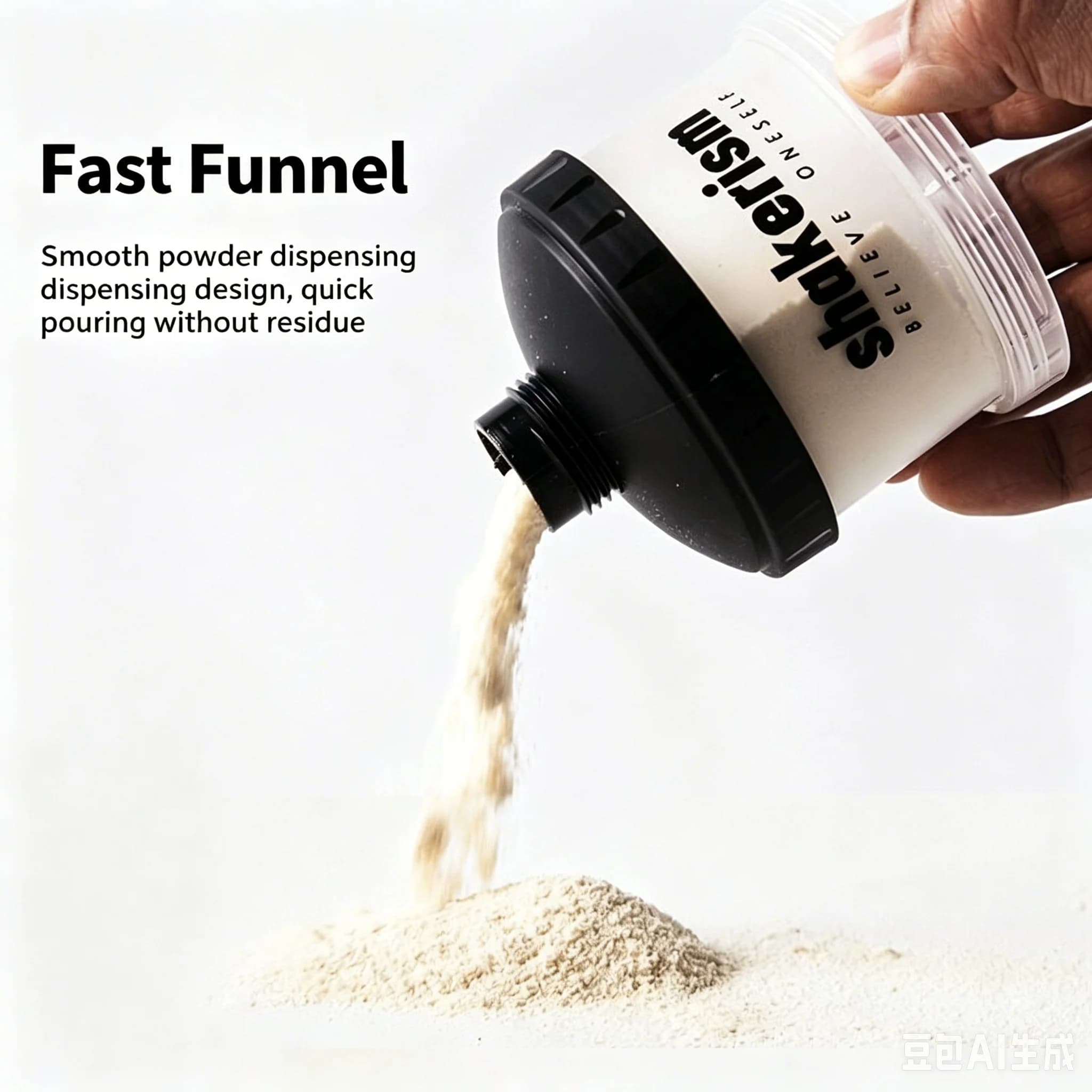 Portable Large Capacity Three-Layer Protein Powder Splitter Funnel Storage Box Handy Durable Kitchen Dining Essential