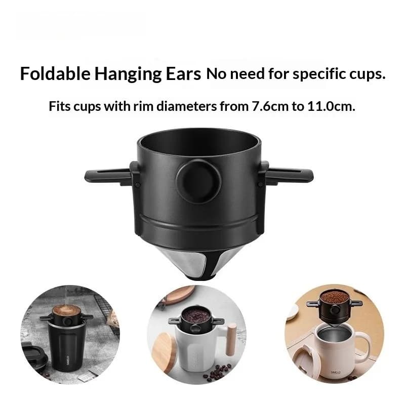 Coffee Filter Portable Foldable Reusable with Double Layer Coffee Net Filter Without Card Espresso Travel Filter