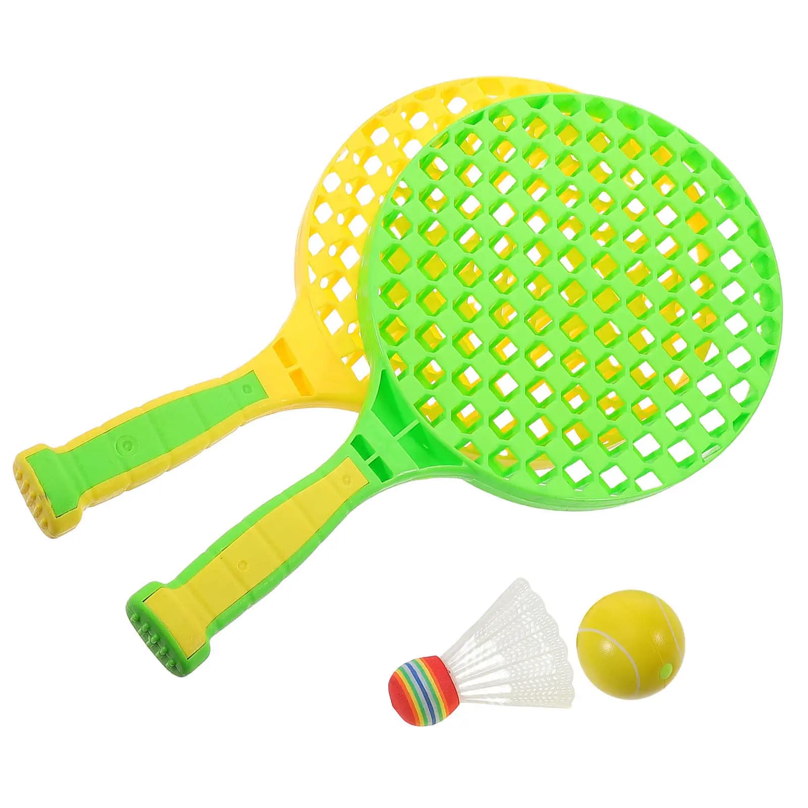 1 set di racchette da tennis per bambini, racchette da badminton in plastica leggera per bambini piccoli, per asilo nido, sport all'aperto e al chiuso, per migliorare le abilità
