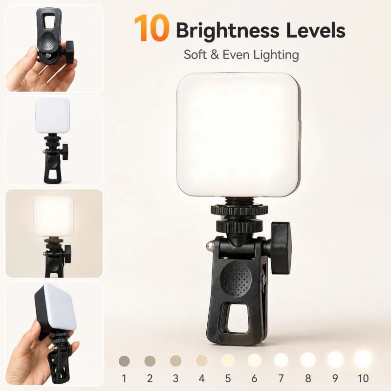 AY-49 Portable LED Fill Light Mini Square Pocket Soft Light for Phone Live Streaming Vlog Photo Video Outdoor
