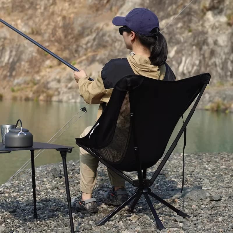 Sedia da Campeggio Girevole Pieghevole in Alluminio Leggero, Sedia Relax Portatile per Pesca, Sillon De Descanso, Attrezzatura da Campeggio