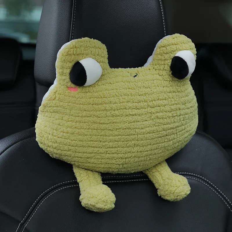 Cuscino per auto Cartone animato Peluche Poggiatesta per auto Cuscino Rana Supporto per la vita lombare Cuscino per il collo dell'ape Cuscino per lo schienale del fiore Accessori per il sedile