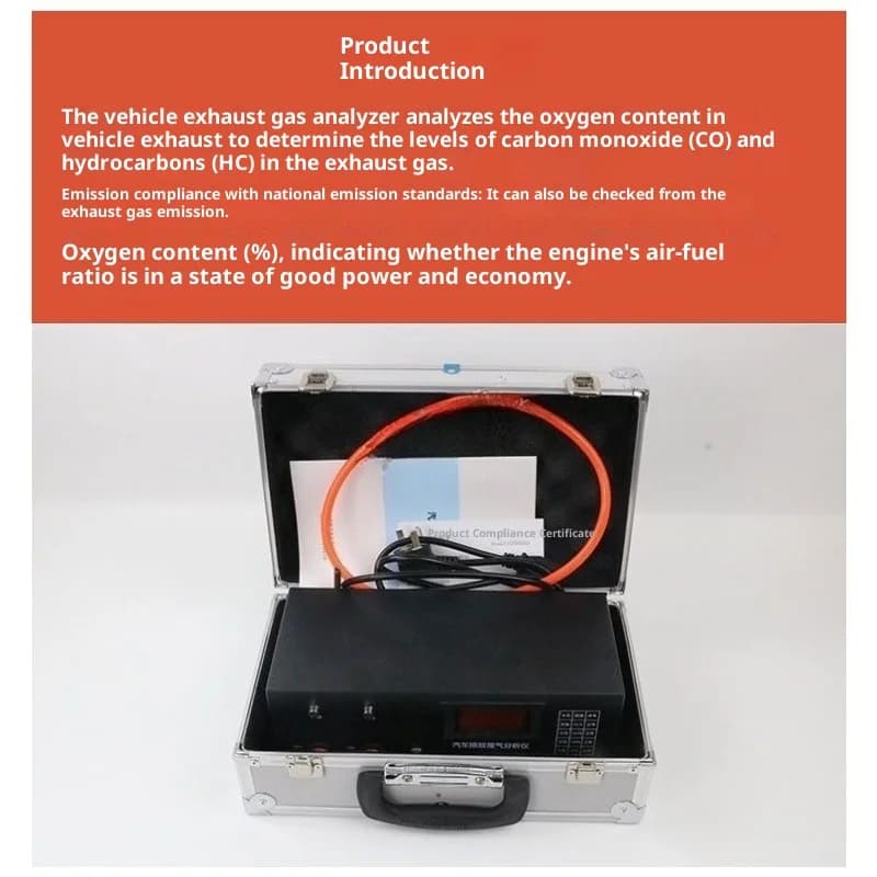 Analizzatore di Gas di Scarico per Automobili Controllato da Microcomputer, Rilevatore Portatile di Emissioni di Gas e Fumo