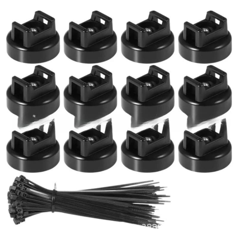 12 pz/set Fascette Rilasciabili Organizzatore di Filo Gancio Nero Cinghie Ad Anello Avvolgere Zip Bundle Fasciatura Fascetta di Plastica di Fissaggio