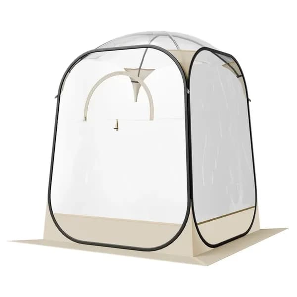 Transparent Bubble Tent Waterproof 50x50 Inch for 1 Person, Outdoor Sports Pod with Carpet and Superior Cover for Travel and Camping