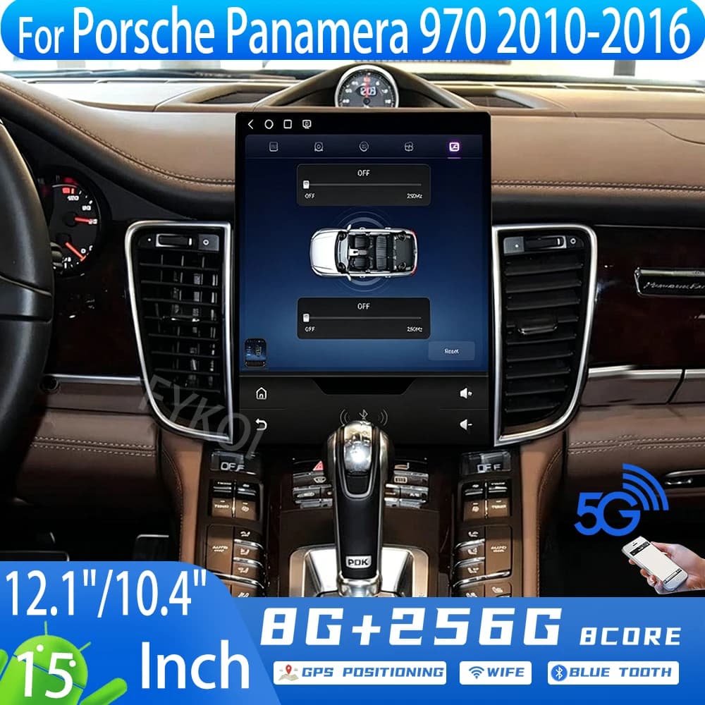 Carplay 12.1"/10.4" Android 15 For Porsche Panamera 970 2010-2016 Qualcomm Snapdragon Car Multimedia Video 4G GPS Bluetooth WIFI