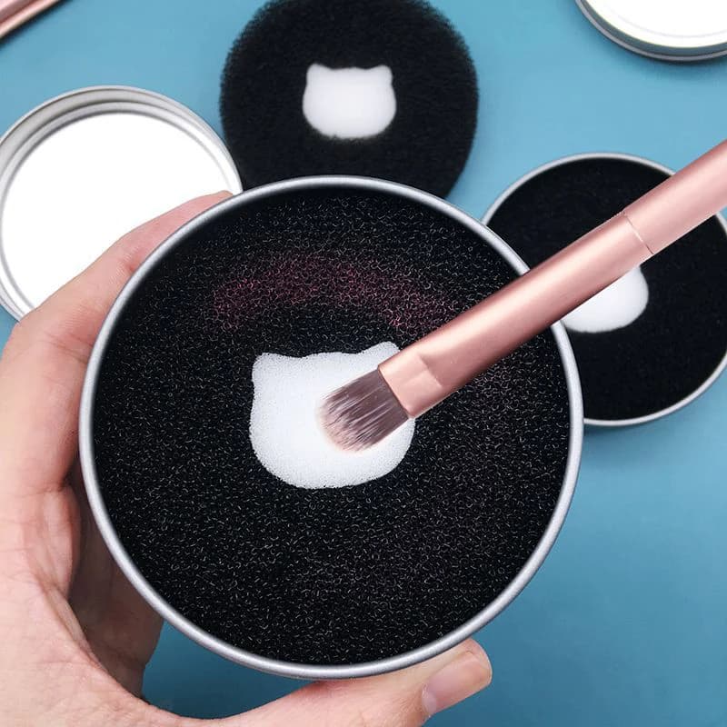 Logo personalizzato Pennelli per trucco puliti senza danneggiare i setole Detergente per pennelli per ombretti Spugna per pulizia a secco Pennello per trucco per lavare