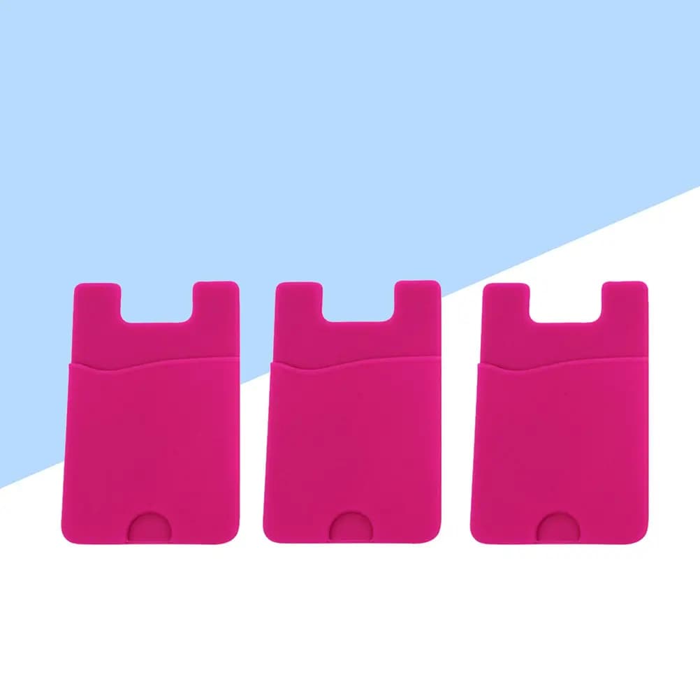 3pcs Silicone Phone Card Holder Slim Adhesive Wallet For Credit Cards Id Cash Waterproof Stick On Cell Phone Wallet Case