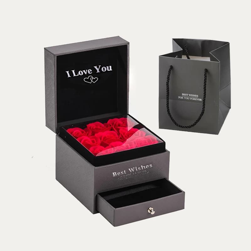 9 Roses Gift Box Acrylic Flower Necklace Jewelry Box for Girlfriend Mom 2023 Hot Sale Trendy Romantic Christmas Gift