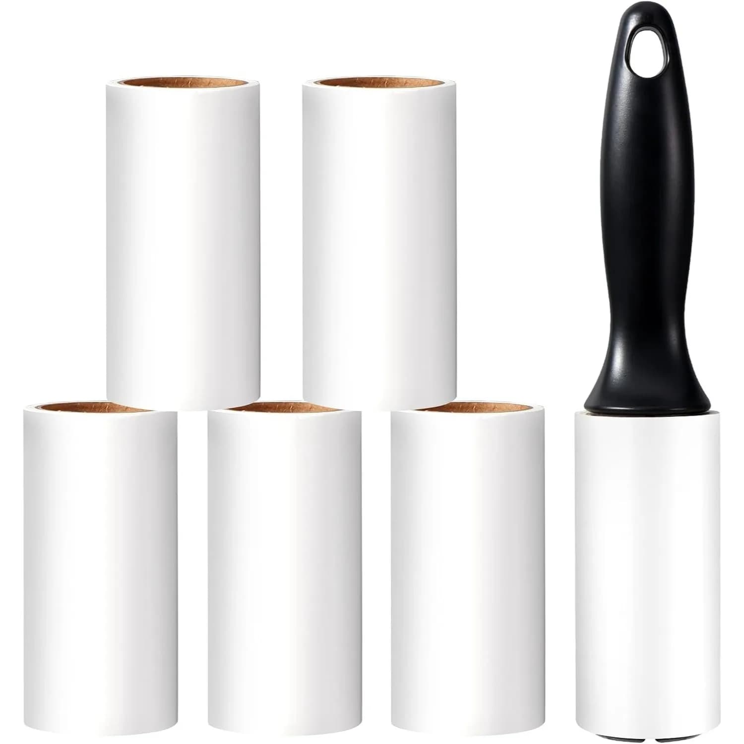 Lint Roller (1 Handle + 6 Rolls of Adhesive Sheets), Self-Adhesive Clothes Roll, Extra Sticky Portable Lint Remover, Lint Roller