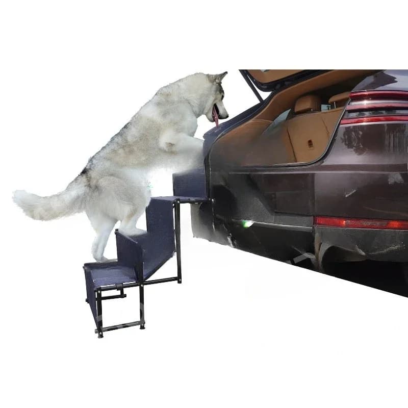Rampa leggera per animali domestici, 4 gradini, scale per trasportini per cani, gradini per cani di grandi dimensioni portatili pieghevoli