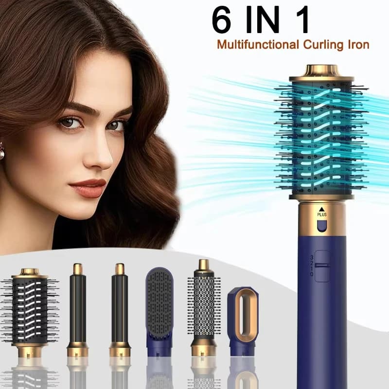 6 in 1 Hair Brush for Hair Dryer Set hot comb Iron curler professional Hairplate Styling tool Negative ions Hair dryer for home use