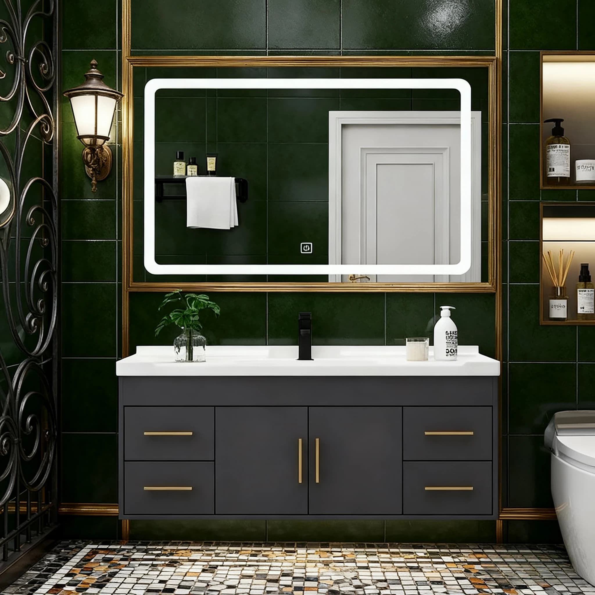 Organizzatore Armadietto a specchio per la casa Lavandino da bagno sotto l'armadio Lavabi da bagno con armadietti Mobili per armadietti per WC