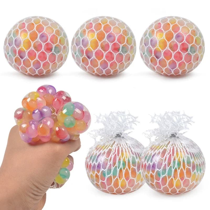 Palla Antistress a Forma di Palla da Tennis con Farina Colorata, Giocattolo Decompressione TPR Appiccicoso a Lenta Risalita, Regalo per Adulti e Bambini