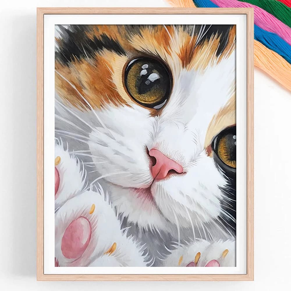 Cat 11CT Embroidery Eco-cotton Thread Cross Stitch Kit Printed Canvas Animal Sofa Decoration