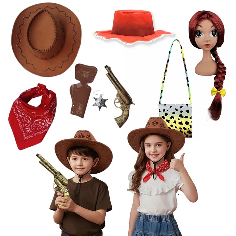 Cappello da Cowboy/Cowgirl per Bambini con Tesa Curva, Cappello da Sole per Esterni per Bambini Piccoli, Regalo di Compleanno, Cappello per Vacanze, Accessorio per Feste e Cosplay
